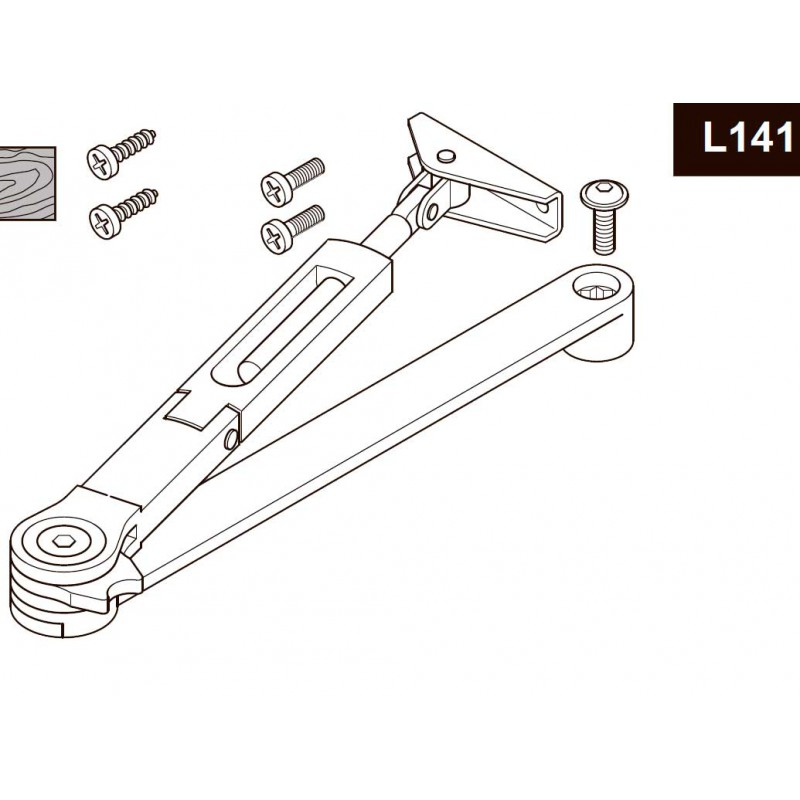 ASSA Abloy DCL141 Рычажная тяга, ФОП, для DC110/120/140, серебро