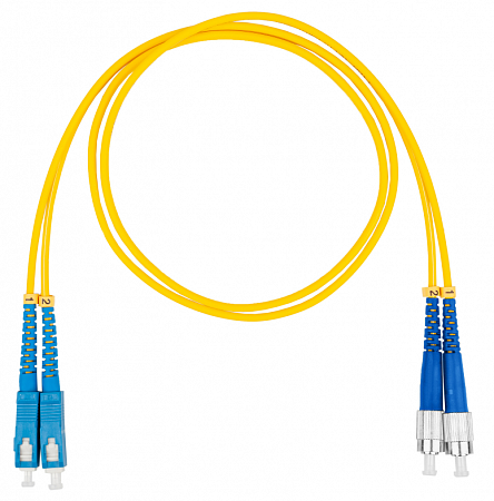 DATAREX SC-FC, дуплекс (duplex) OS2, нг(А)-HF, желтый, 7,0 м Шнур оптический коммутационный (патч-корд)